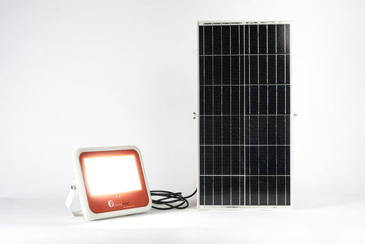 Foco LED 150W con panel solar de 45 watts